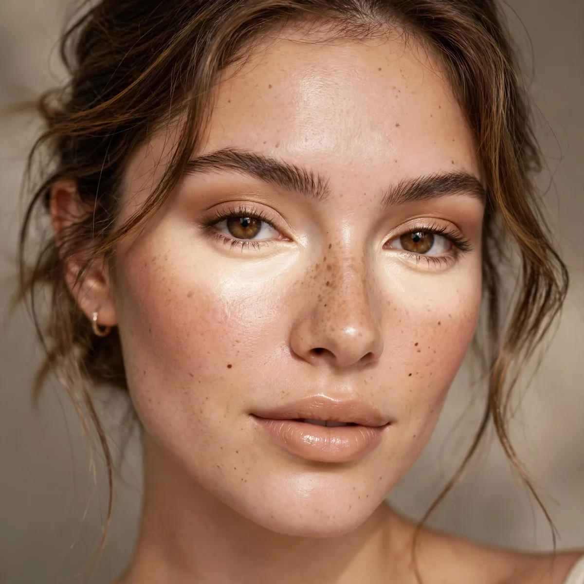Bright concealer latte makeup