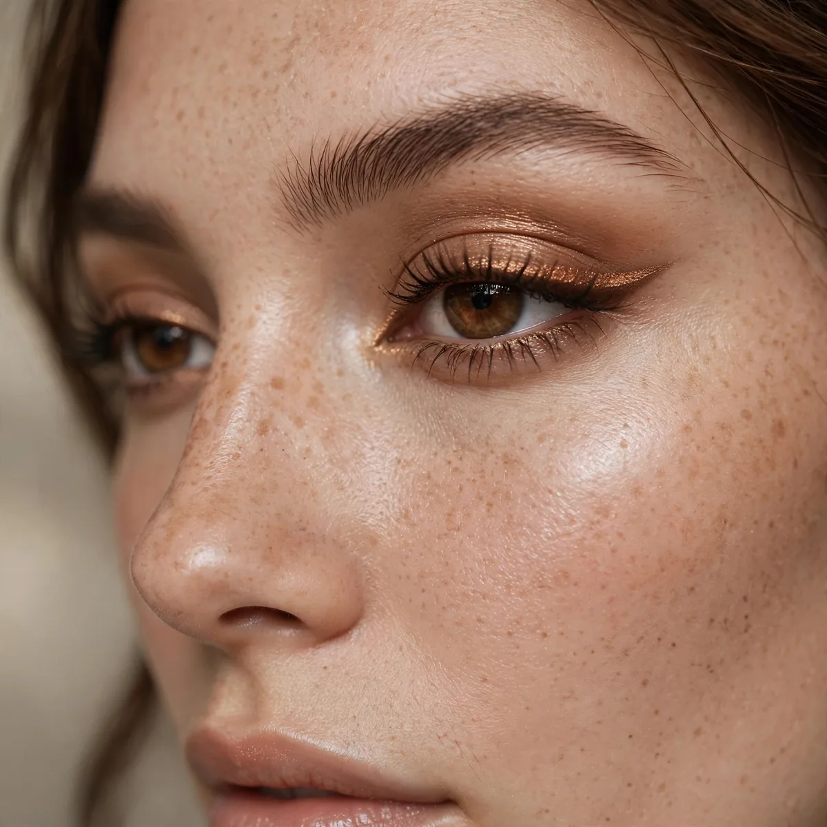 Bronze eyeliner latte detail