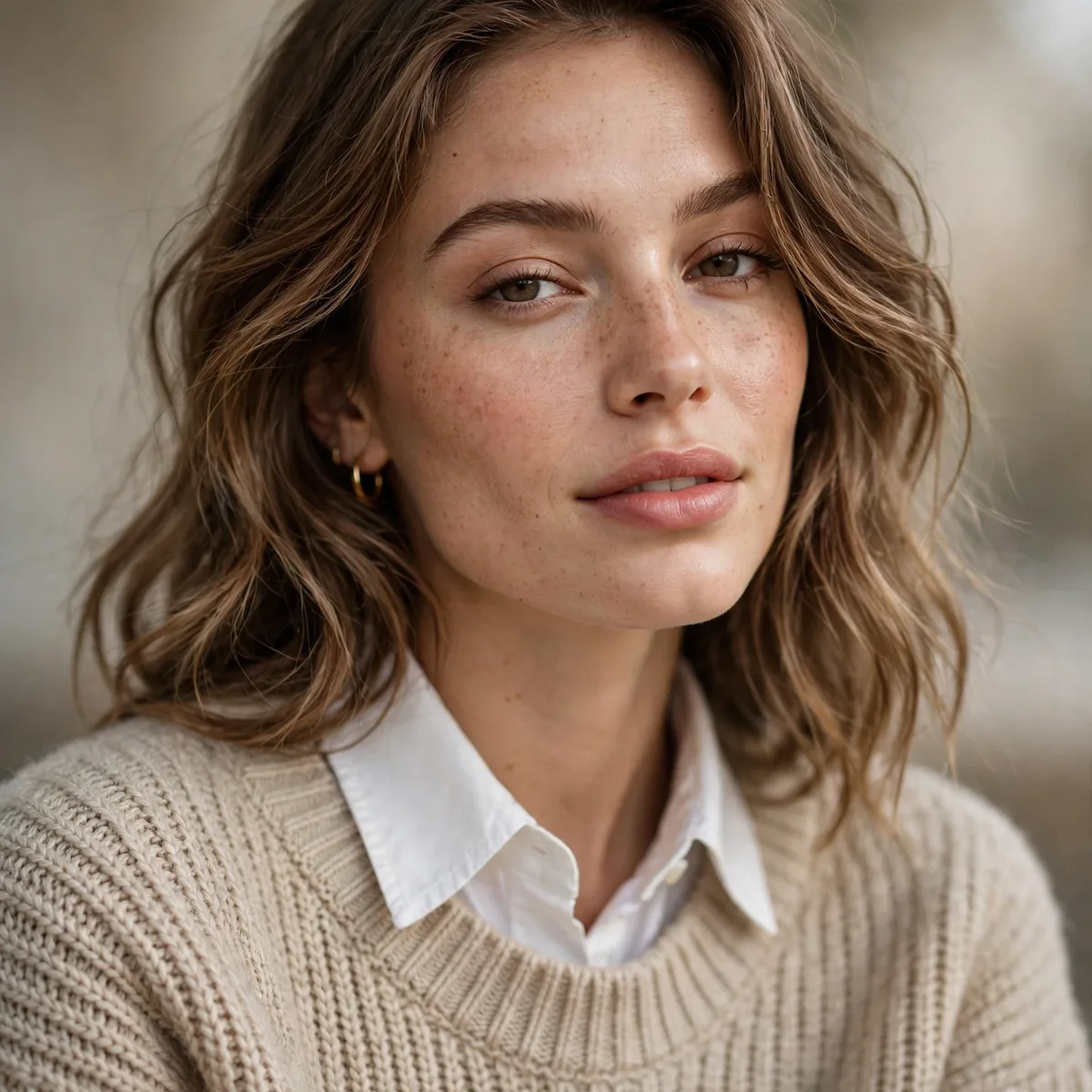 Collared shirt under sweater