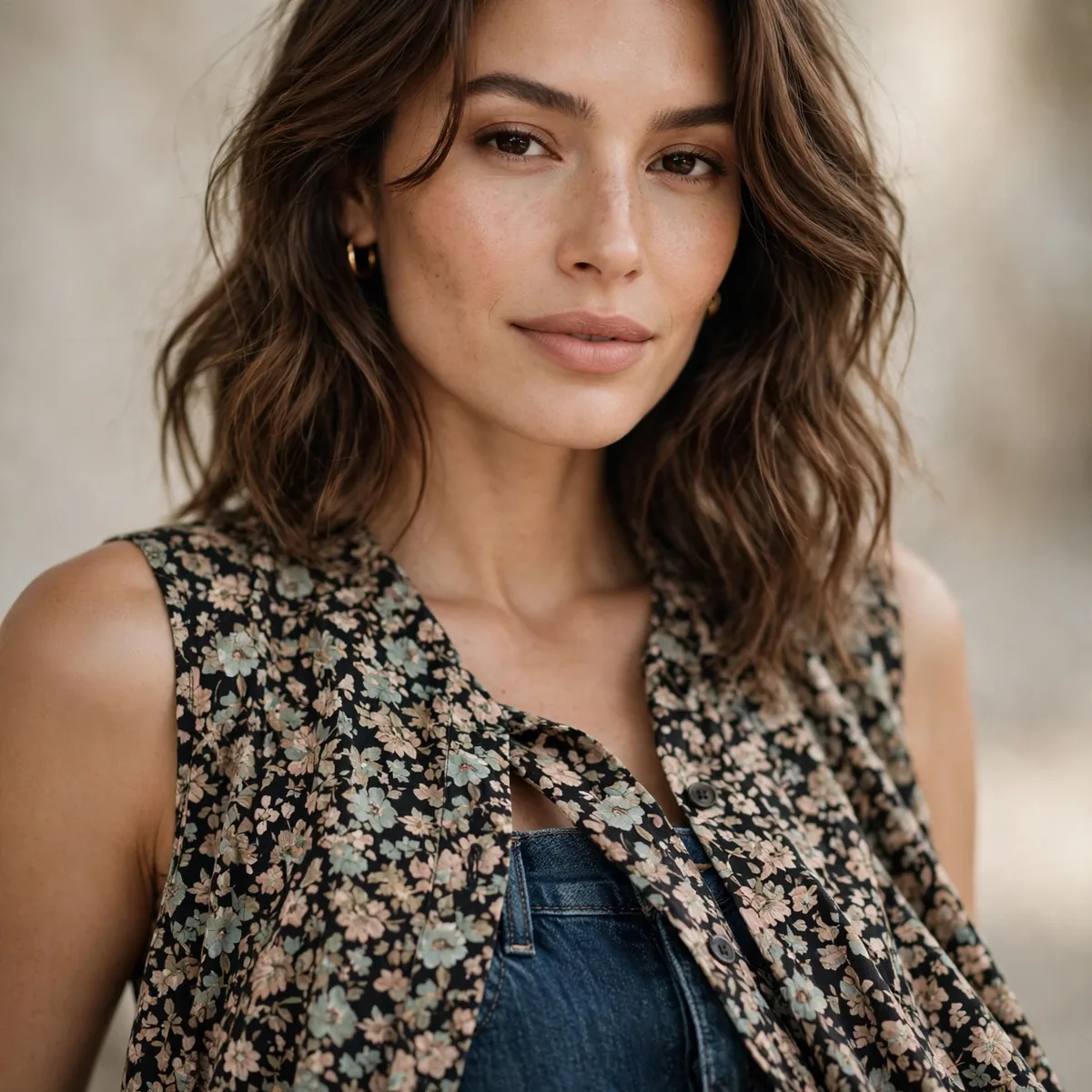 Dress layered over jeans