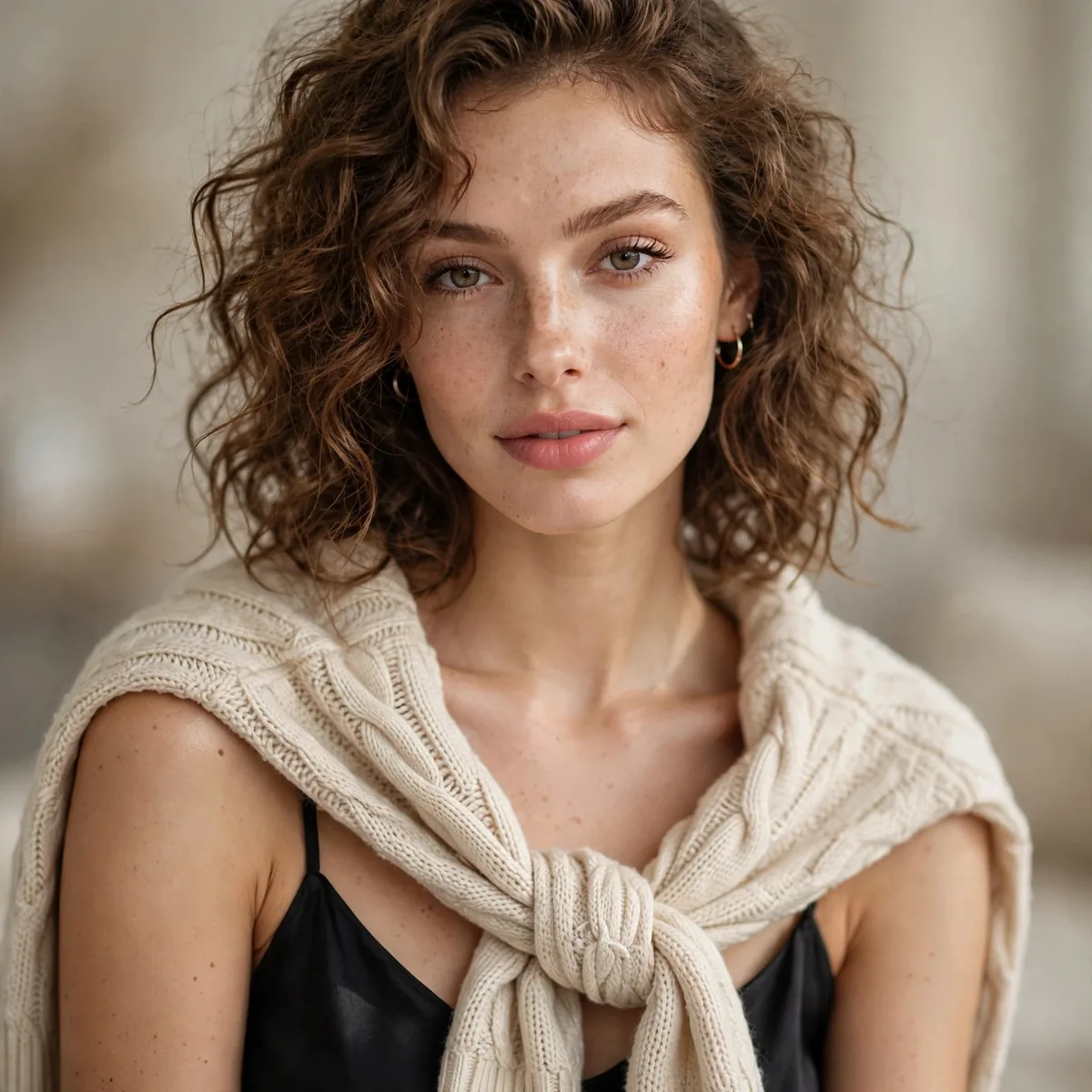 Sweater tied over shoulders