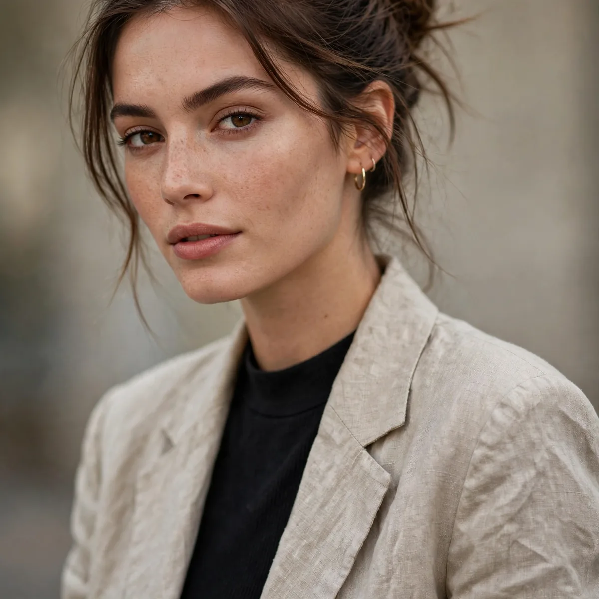 Unstructured linen blazer