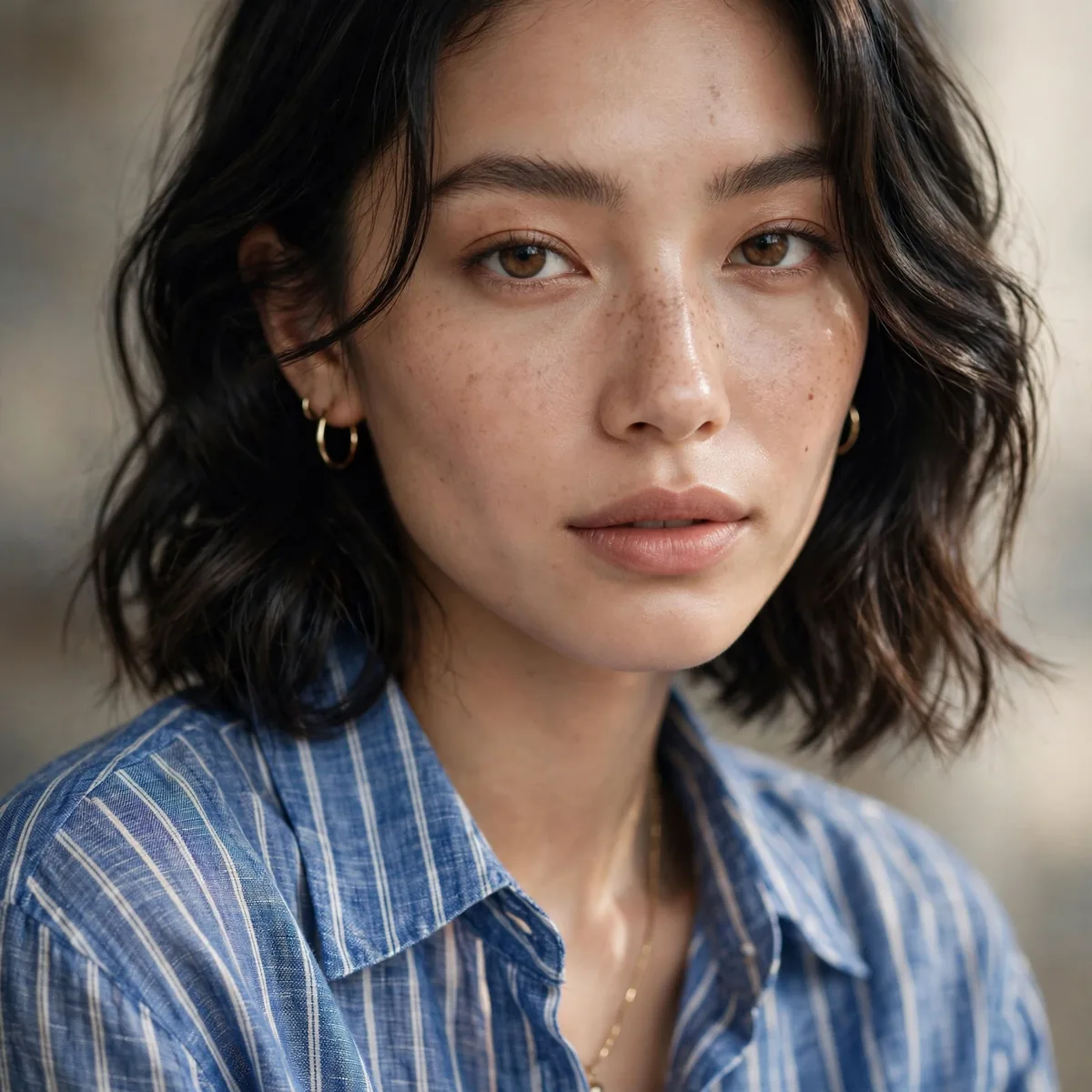 Blue striped linen shirt