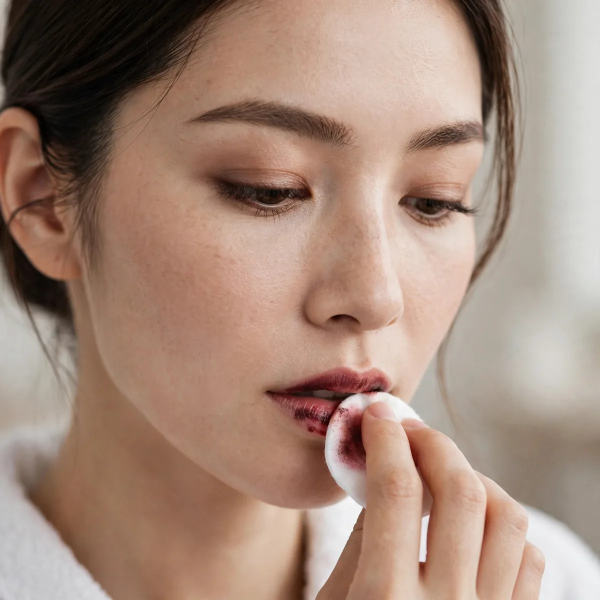 Removing lip stain difficulty
