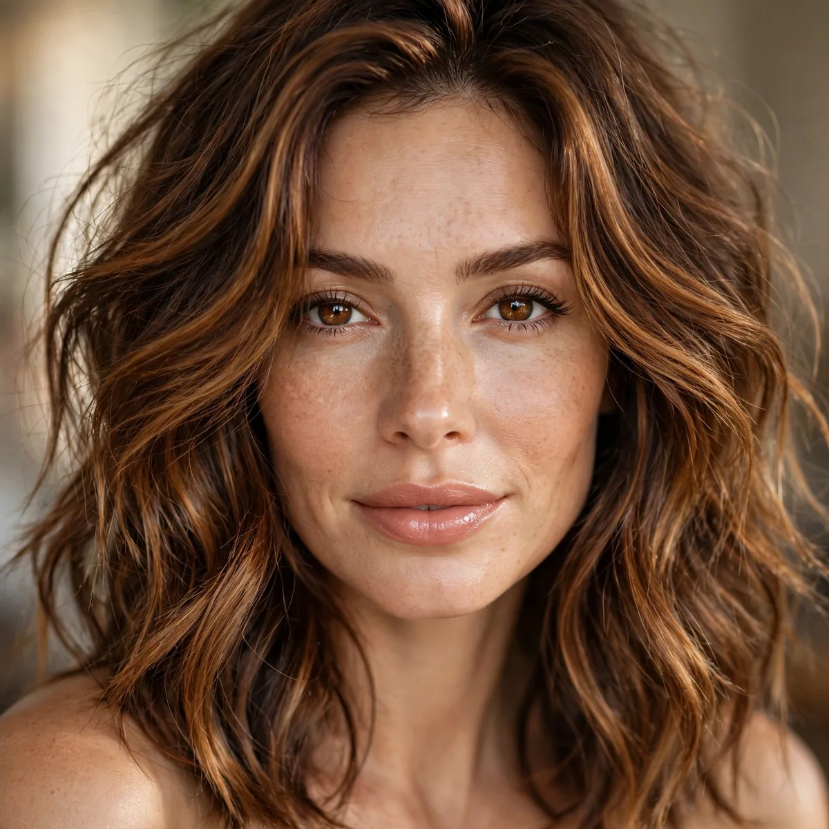Lived-in caramel brunette color