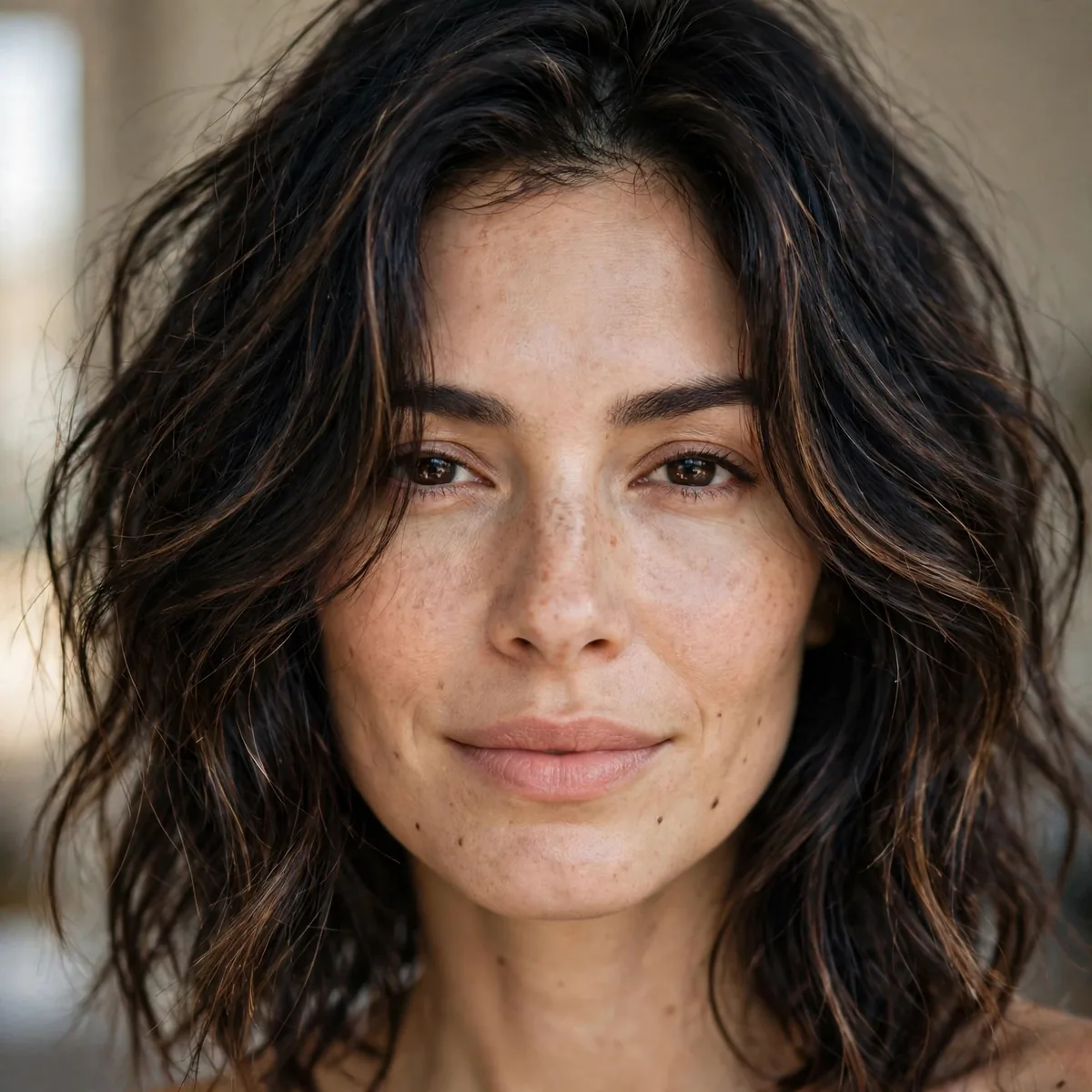 Lived-in color on dark hair