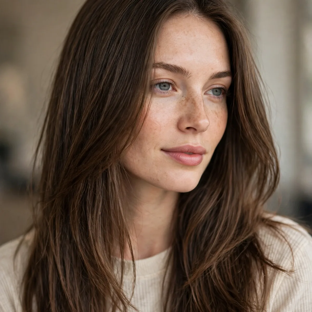 Easy long haircut with minimal layers