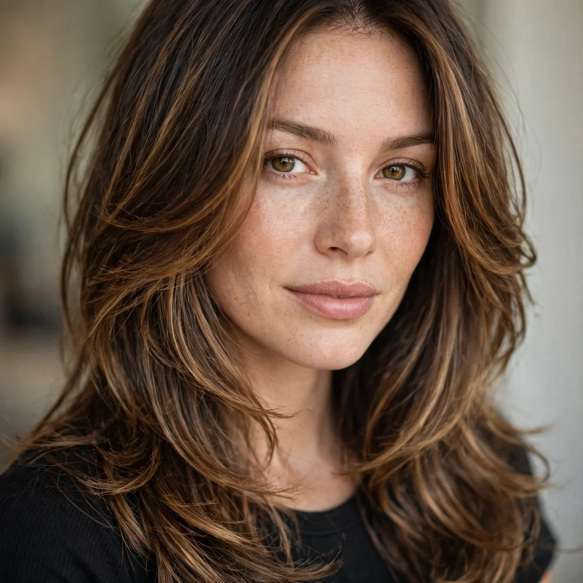 Growing out long hair with blended layers