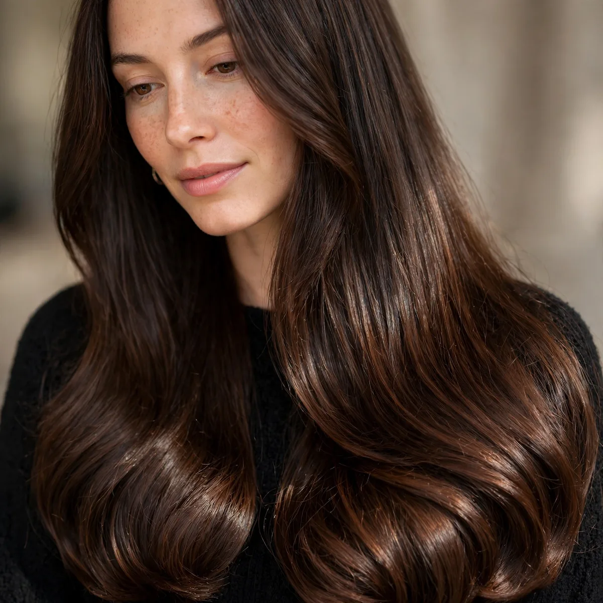 Long haircut with thick healthy ends