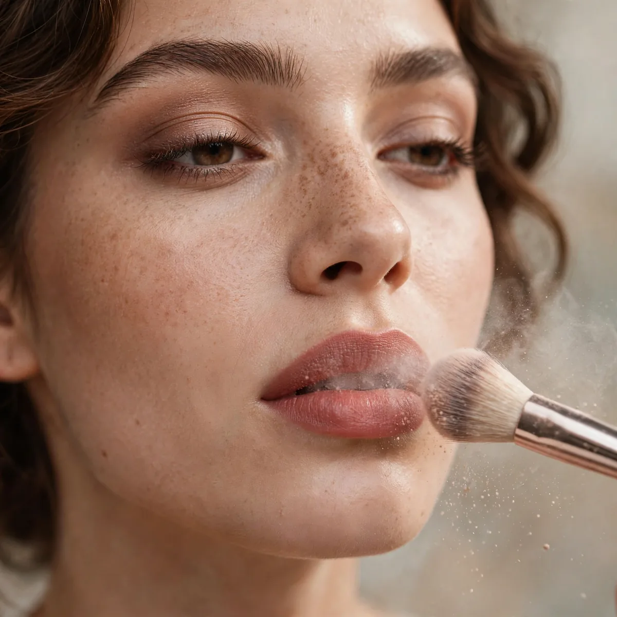 Translucent powder sealing lipstick