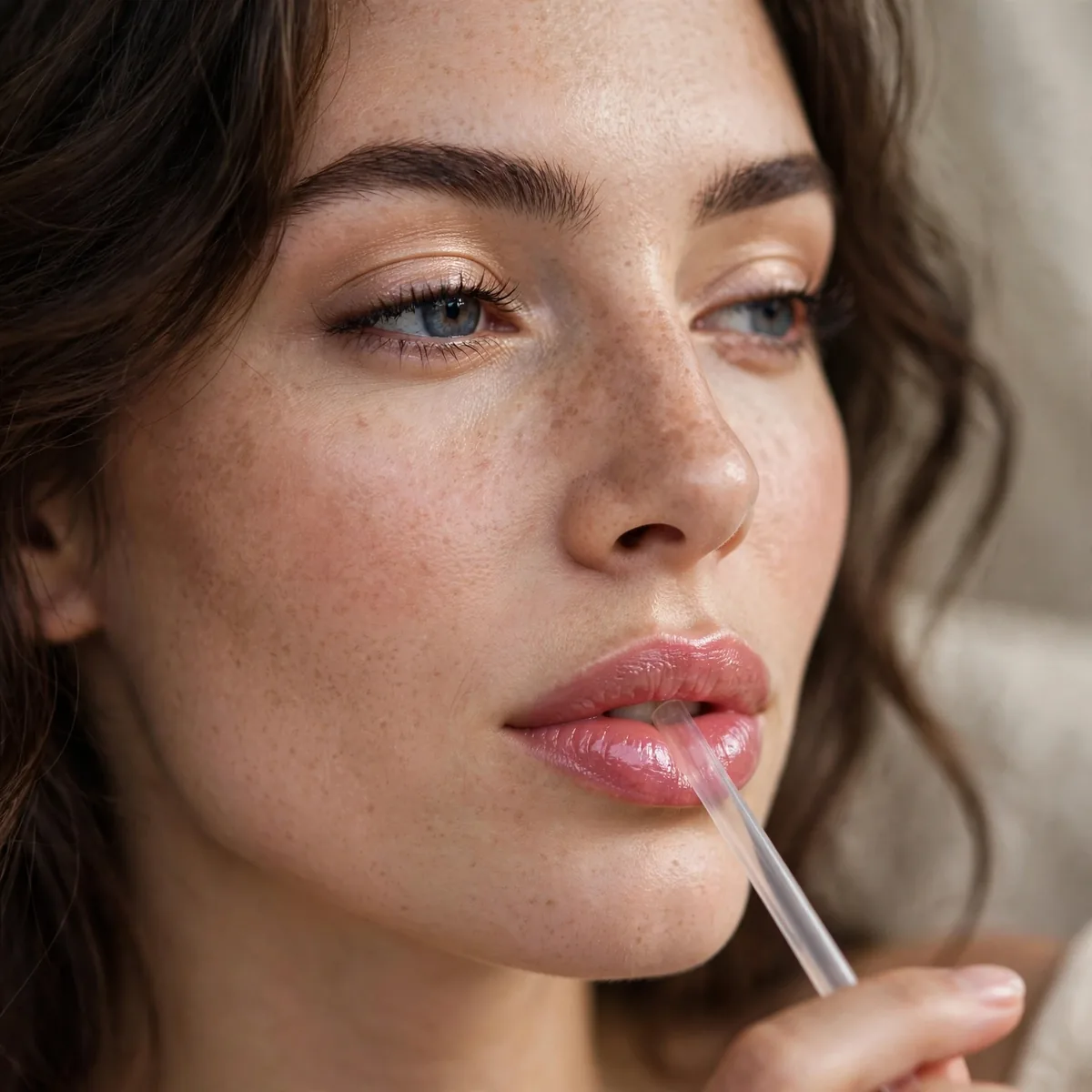 Using straw to preserve lipstick