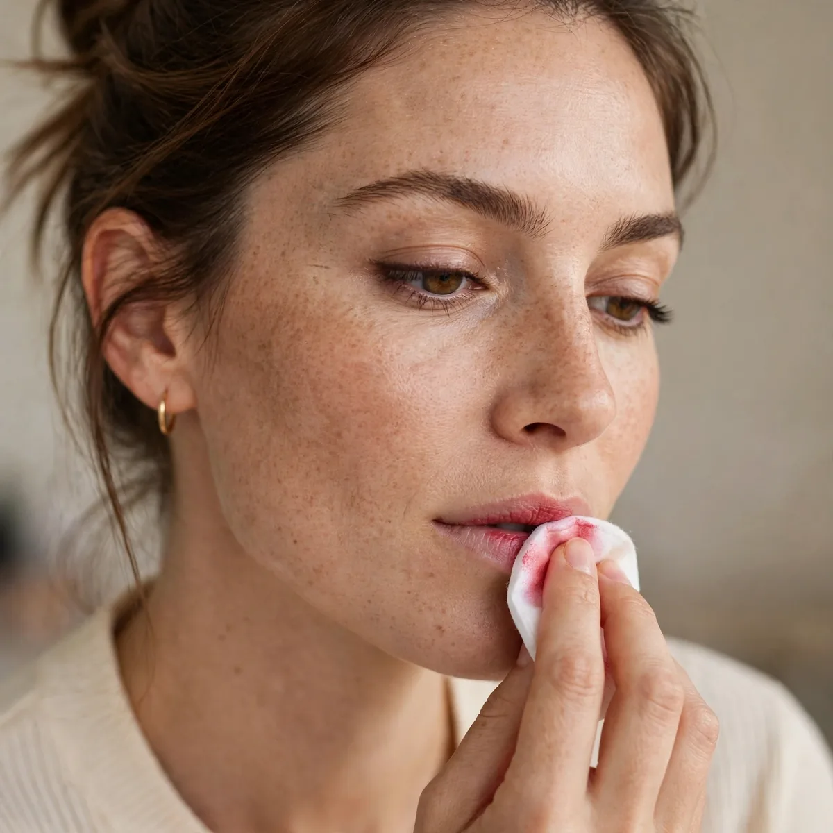 Removing long wear lipstick gently