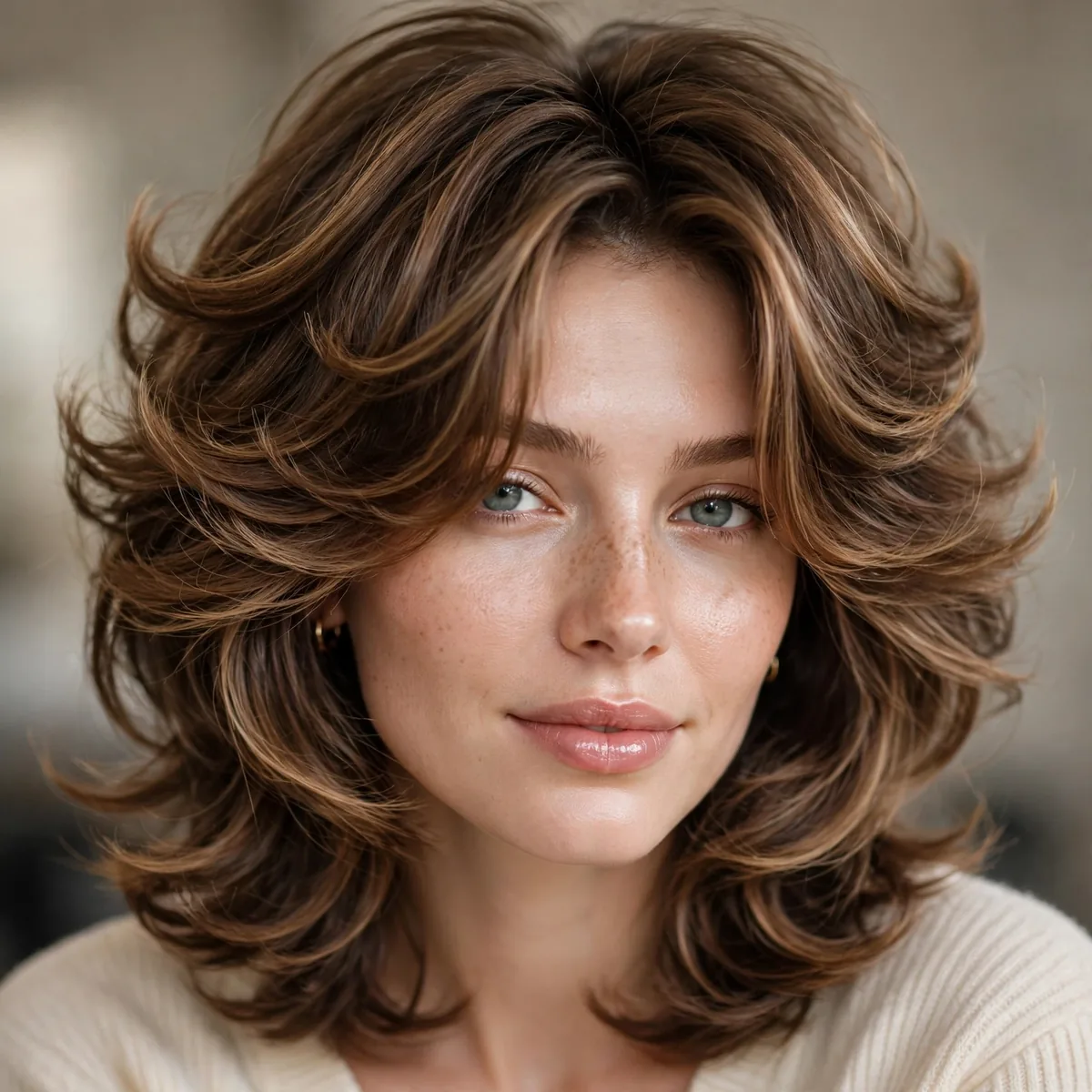 Butterfly haircut with bouncy layers