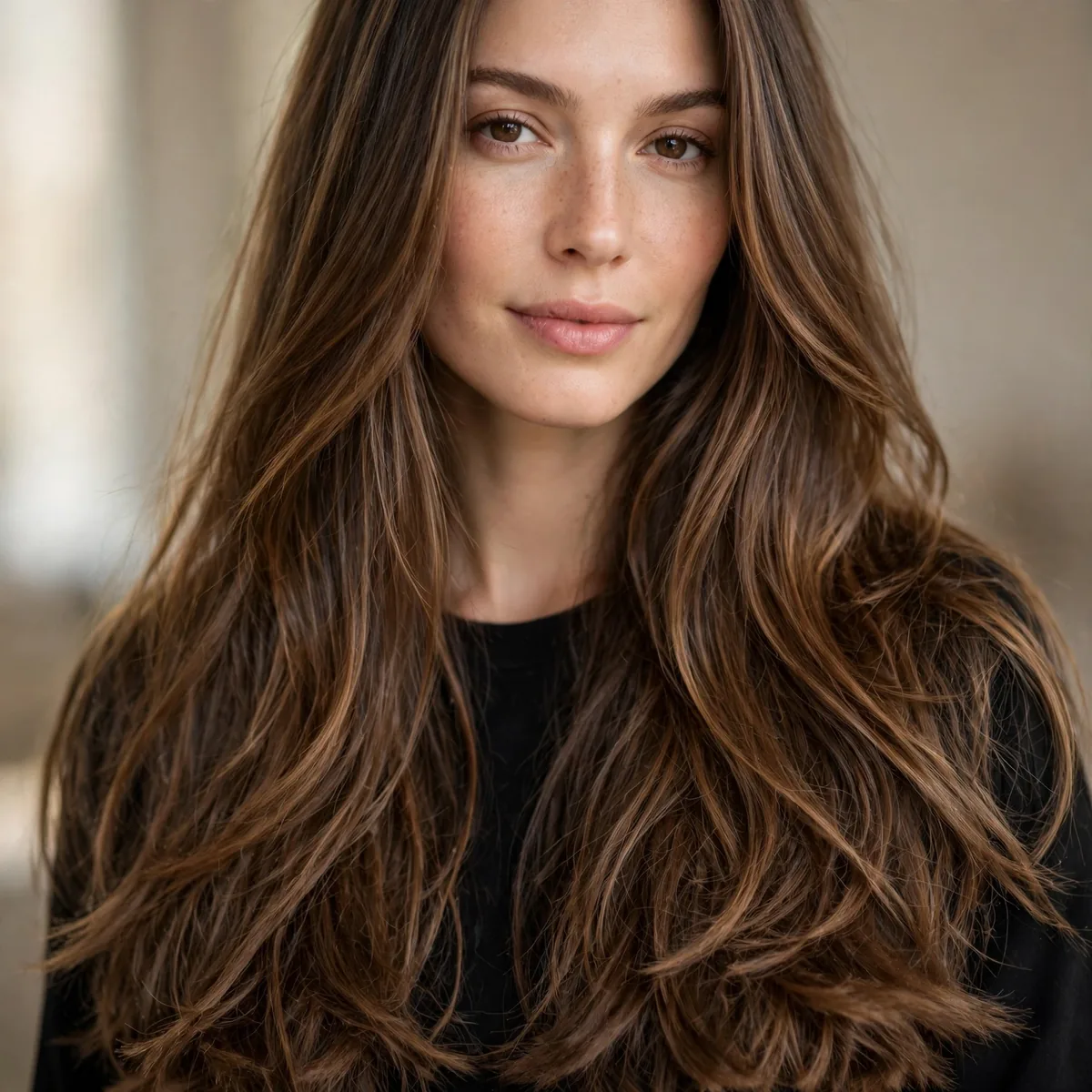 Long haircut with textured ends