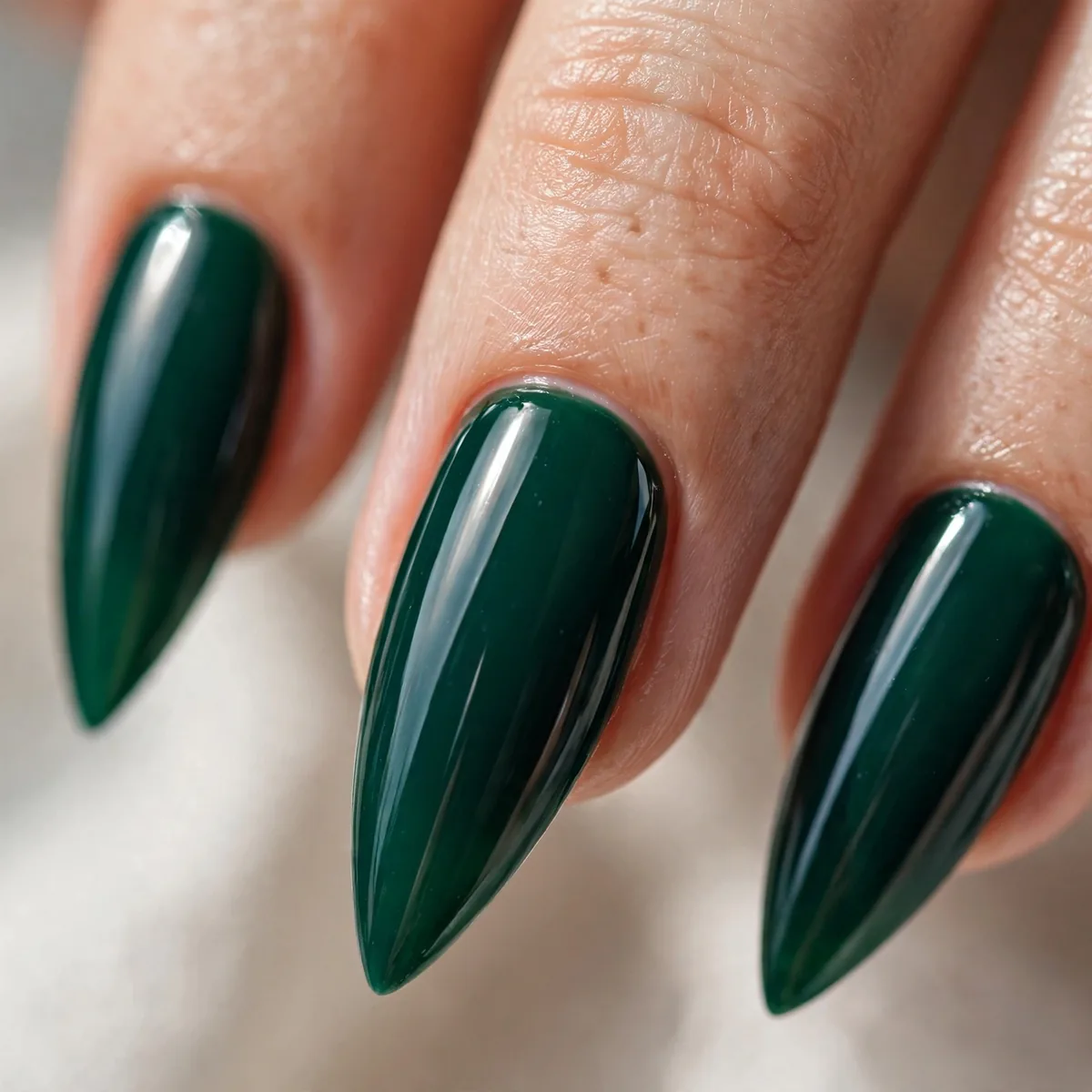 Emerald green stiletto nails