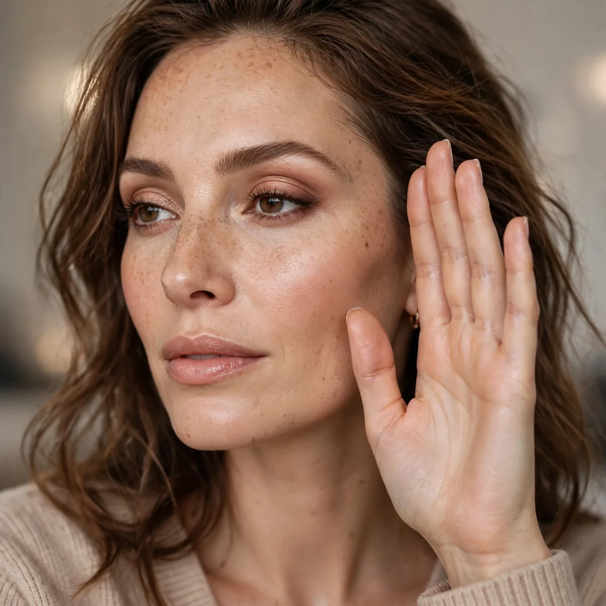 Avoiding touching face for makeup longevity