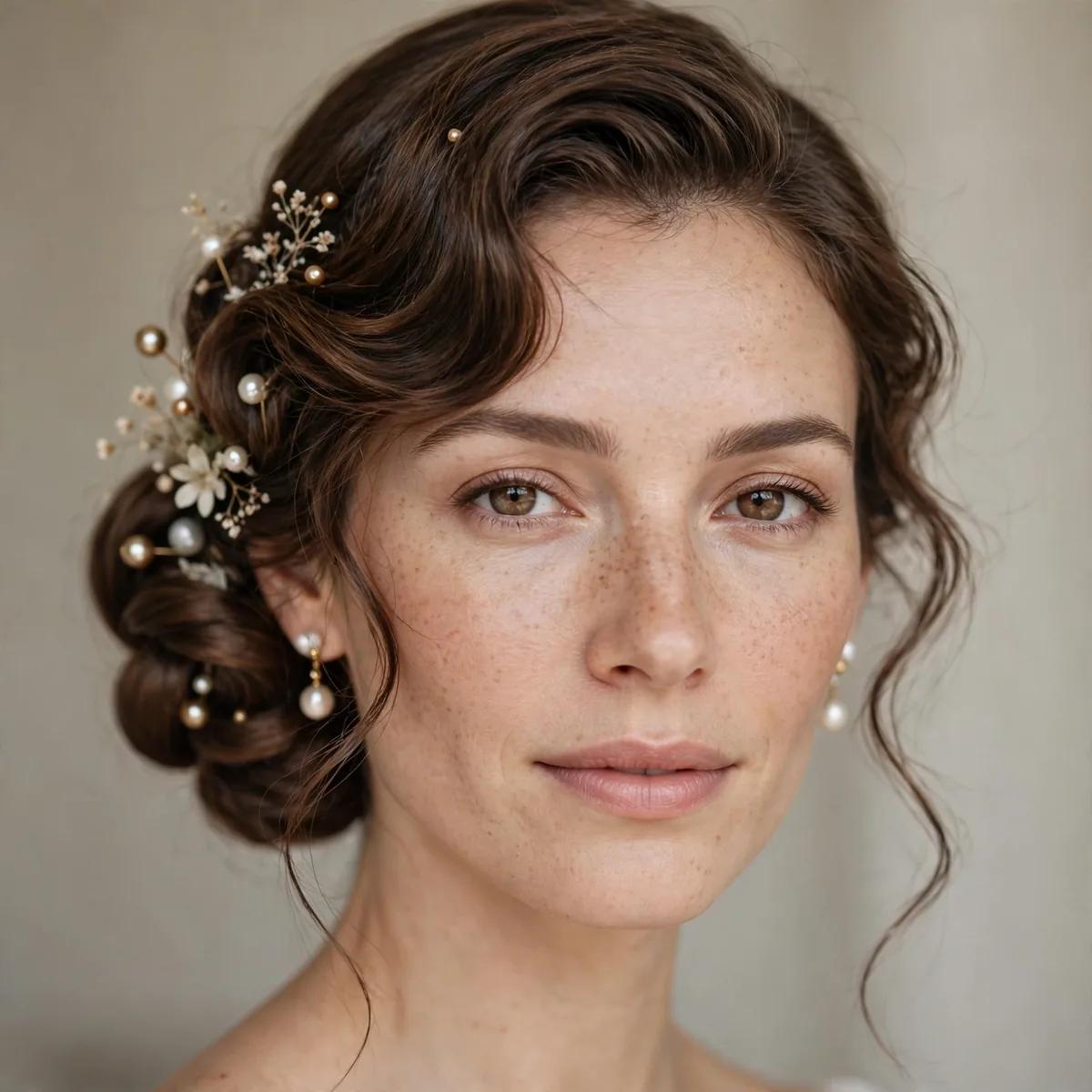 Vintage-inspired low bun wedding hairstyle