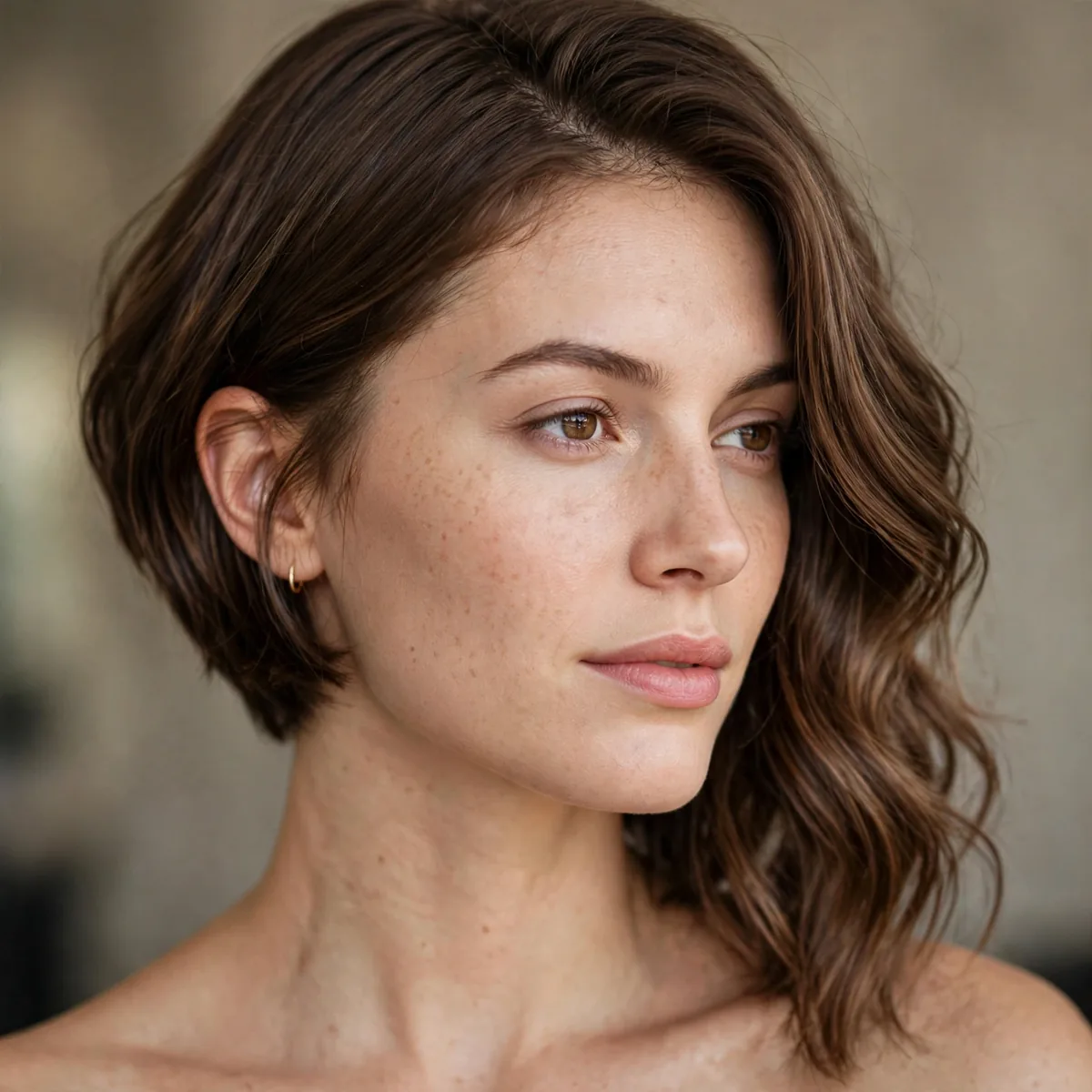 Asymmetrical lob haircut