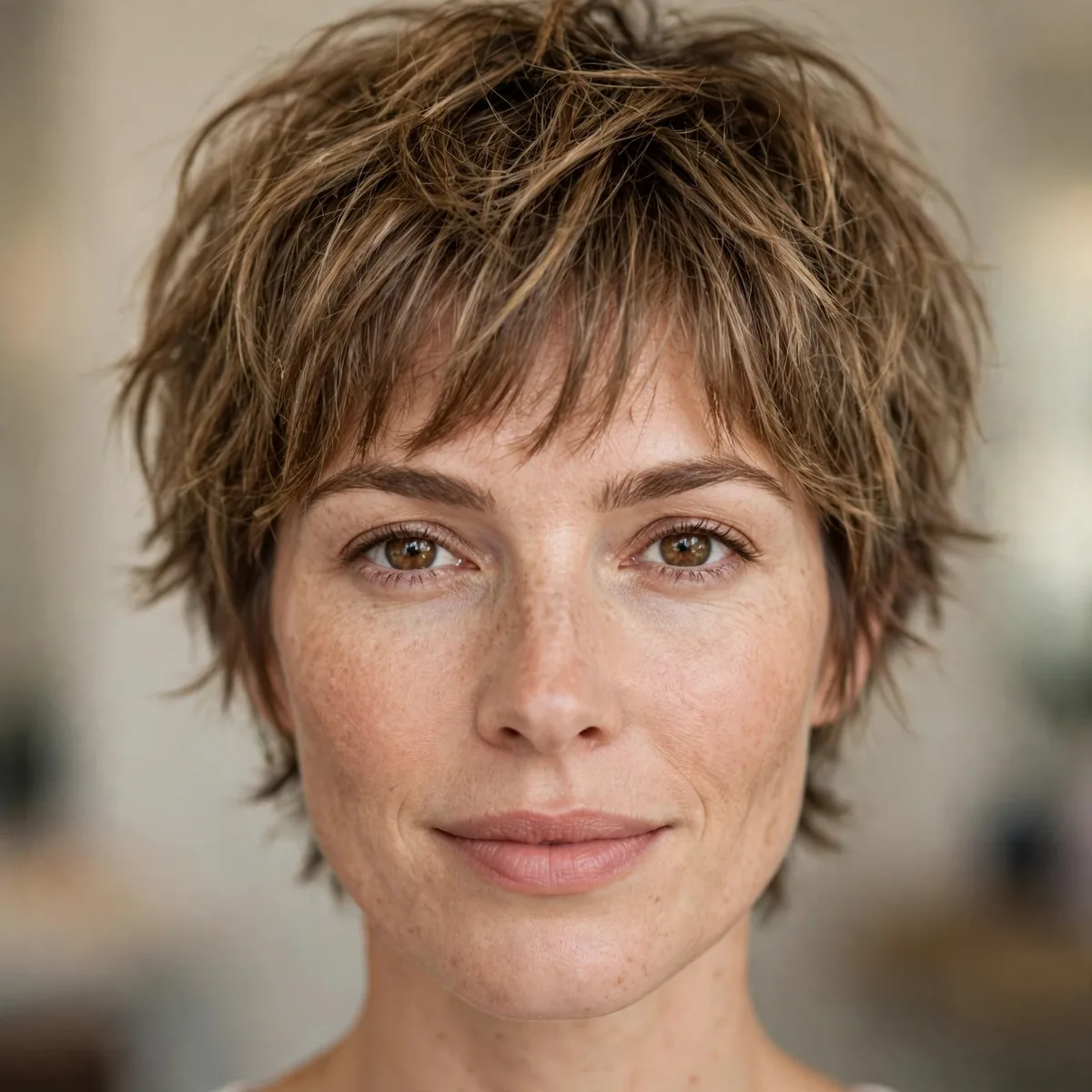 Easy shaggy short haircut