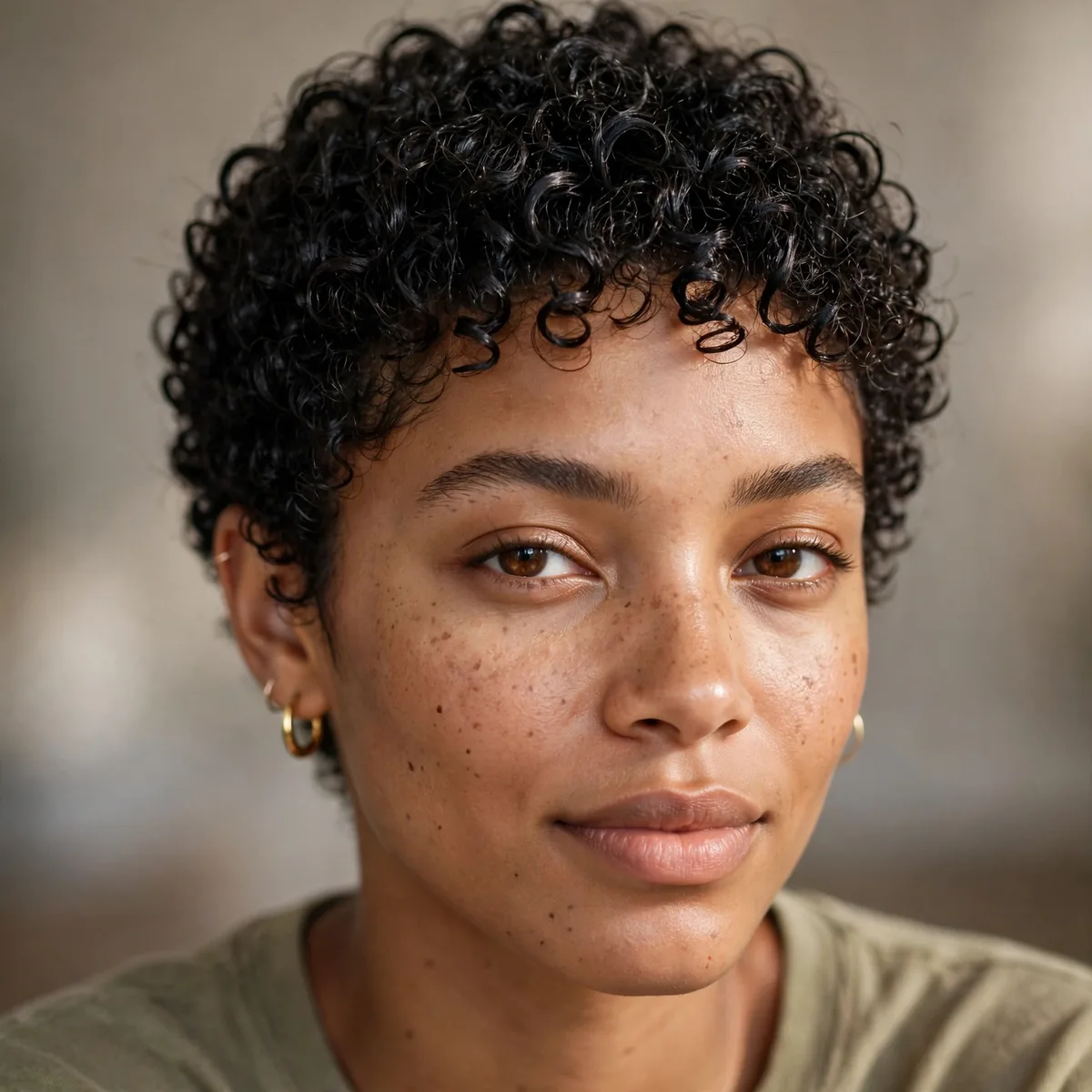 Curly wash and go short crop