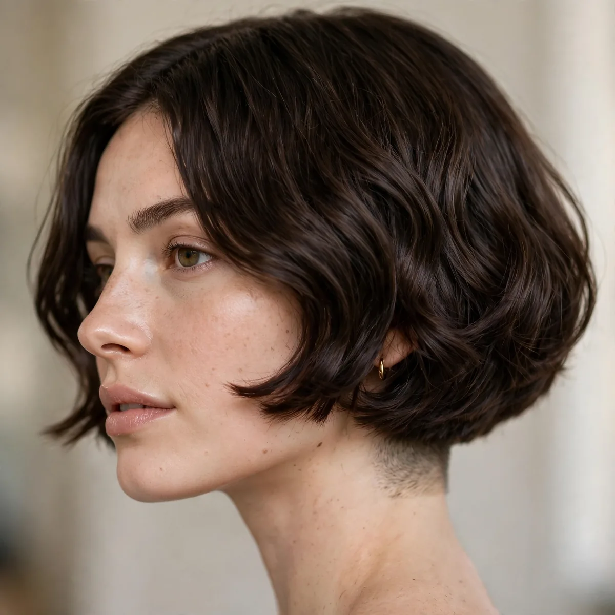 Bob with buzzed nape underneath