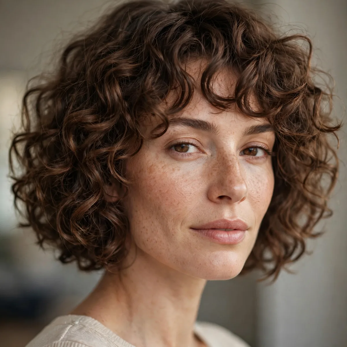 Curly bob wash and wear style