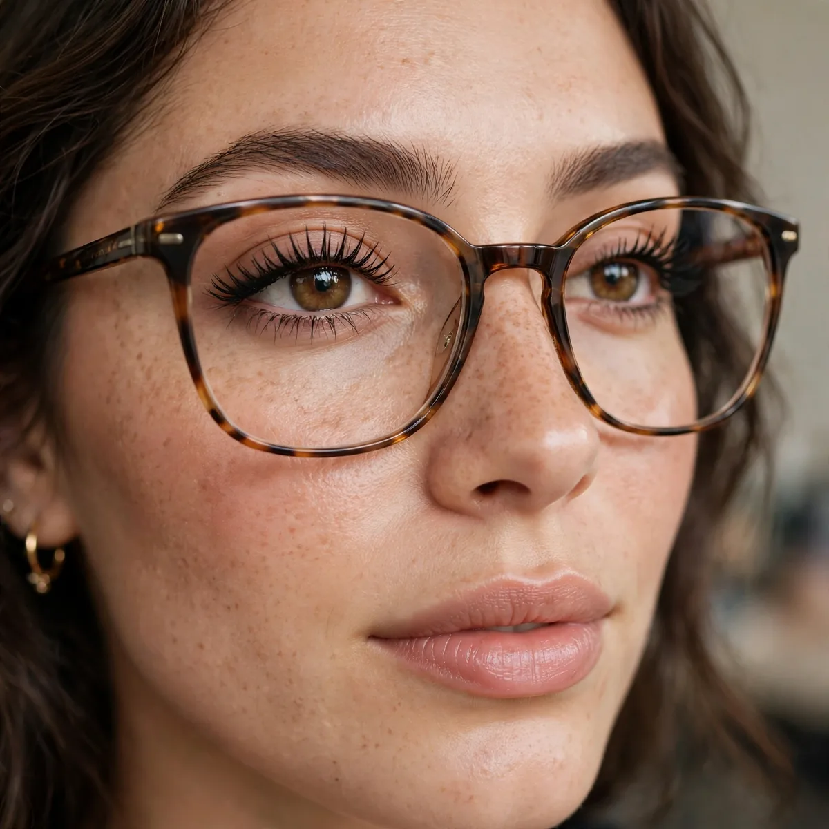 Mascara that avoids glasses lenses