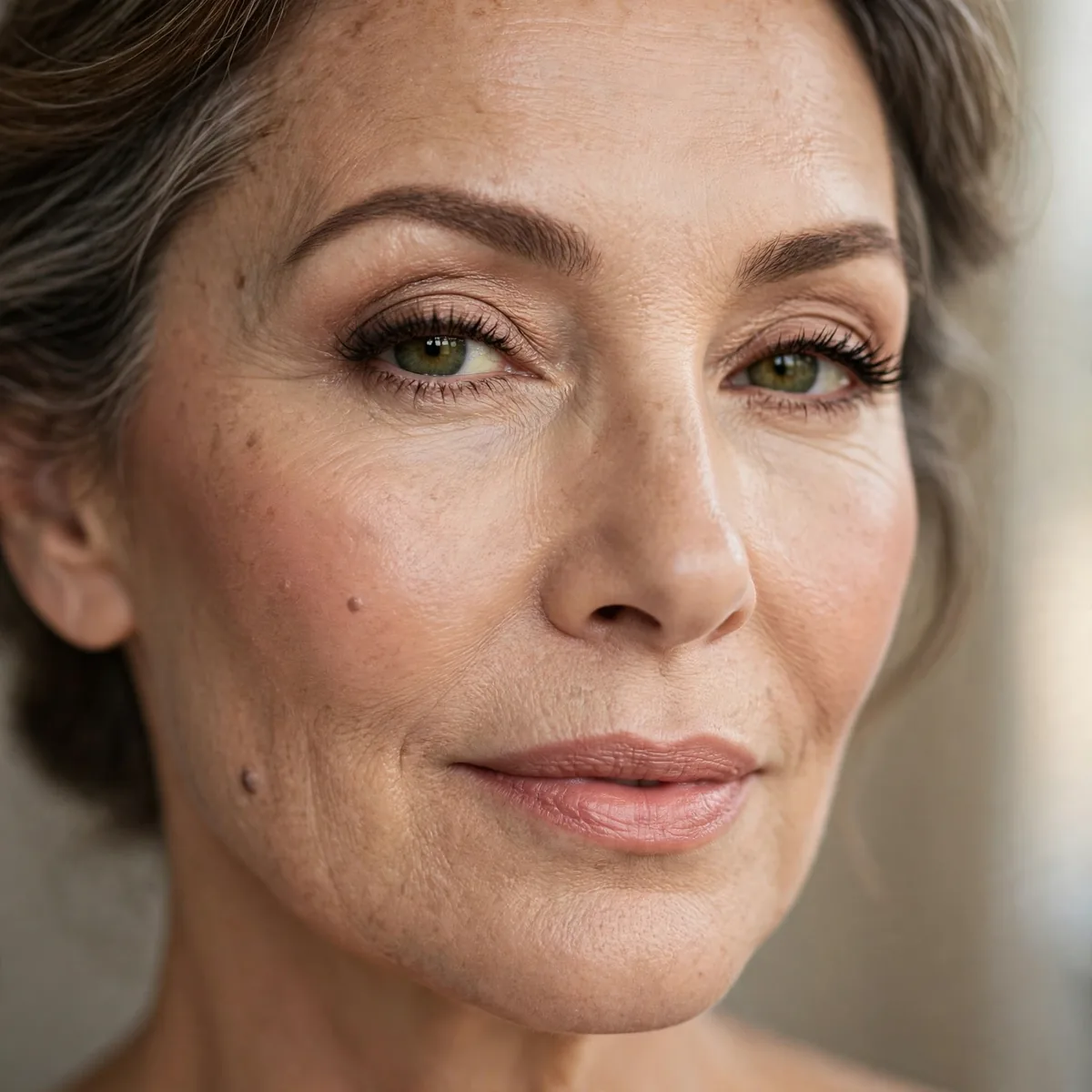 Sheer foundation on mature skin