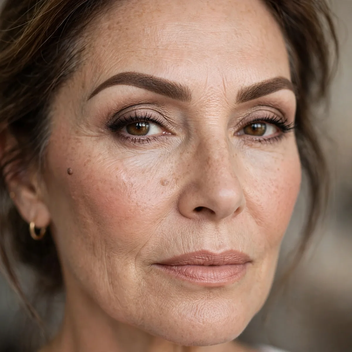 Defined brows lift mature face