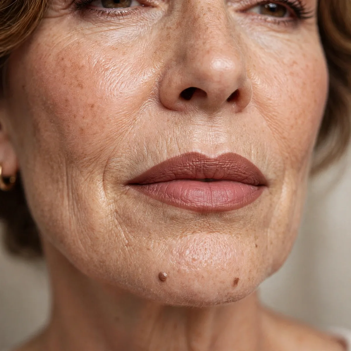 Lip liner prevents feathering mature lips