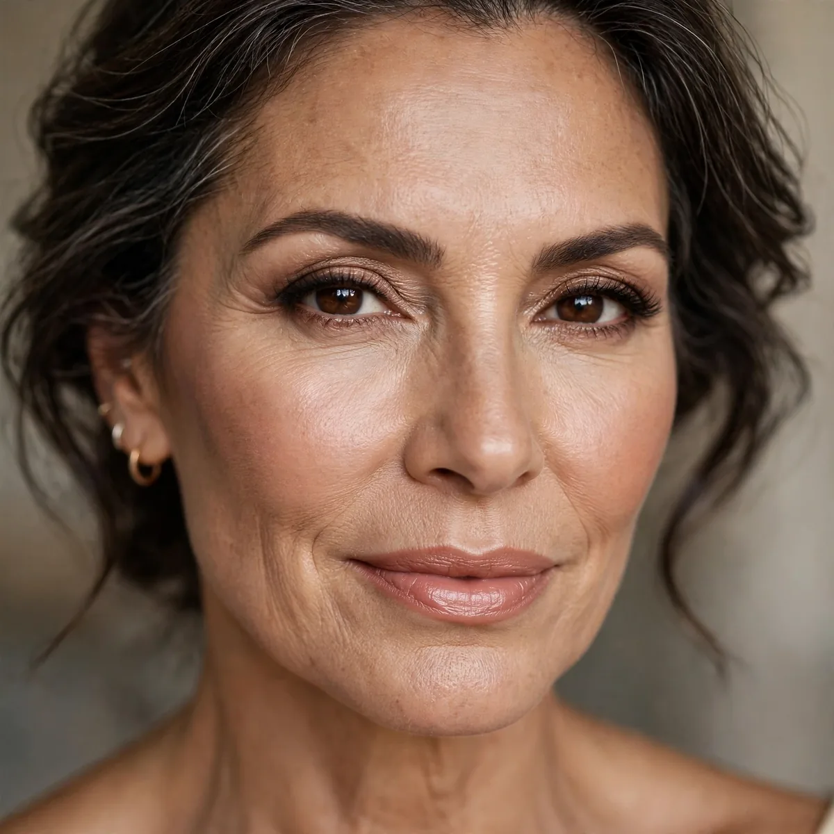 Confident mature beauty makeup