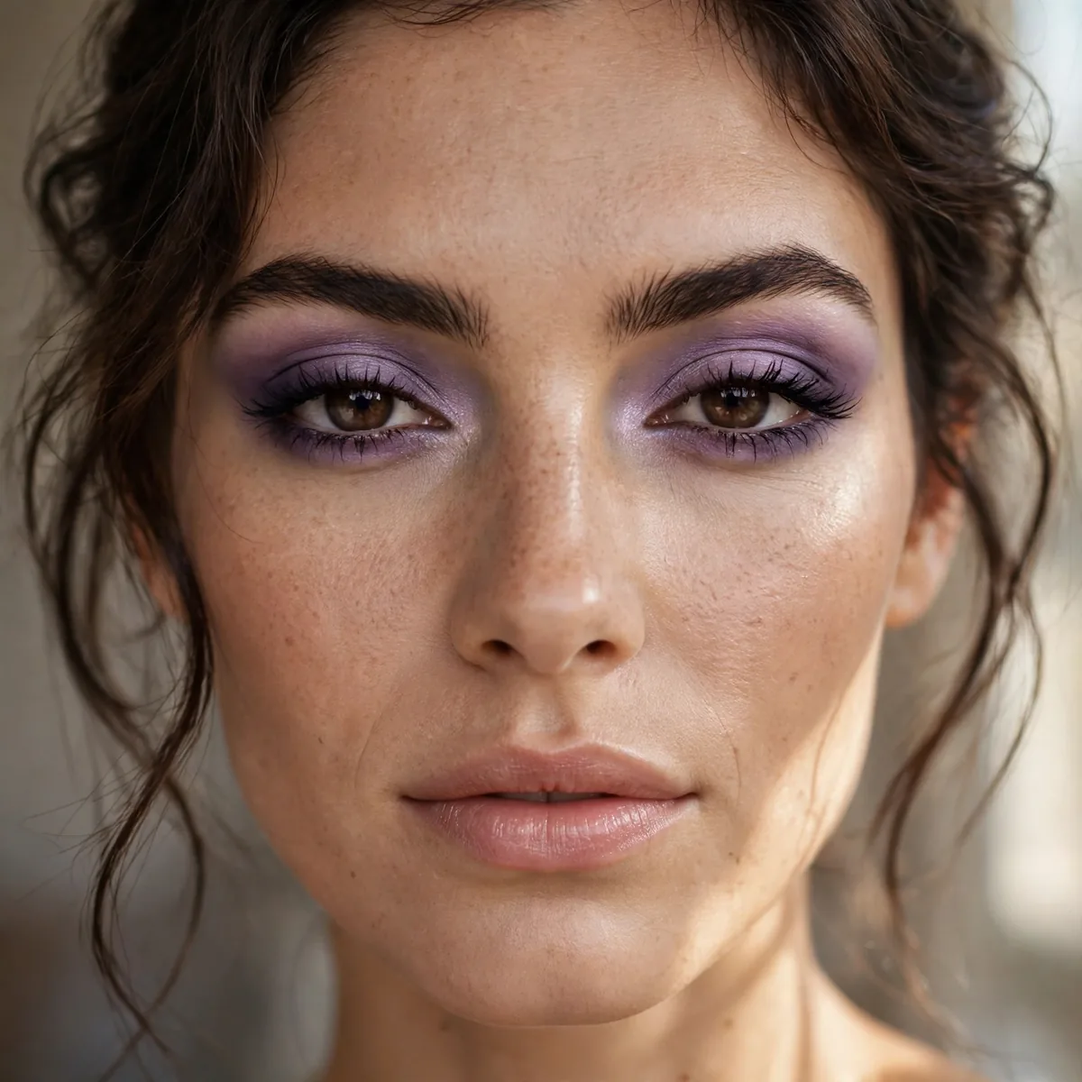 Smoky lavender eyeshadow look