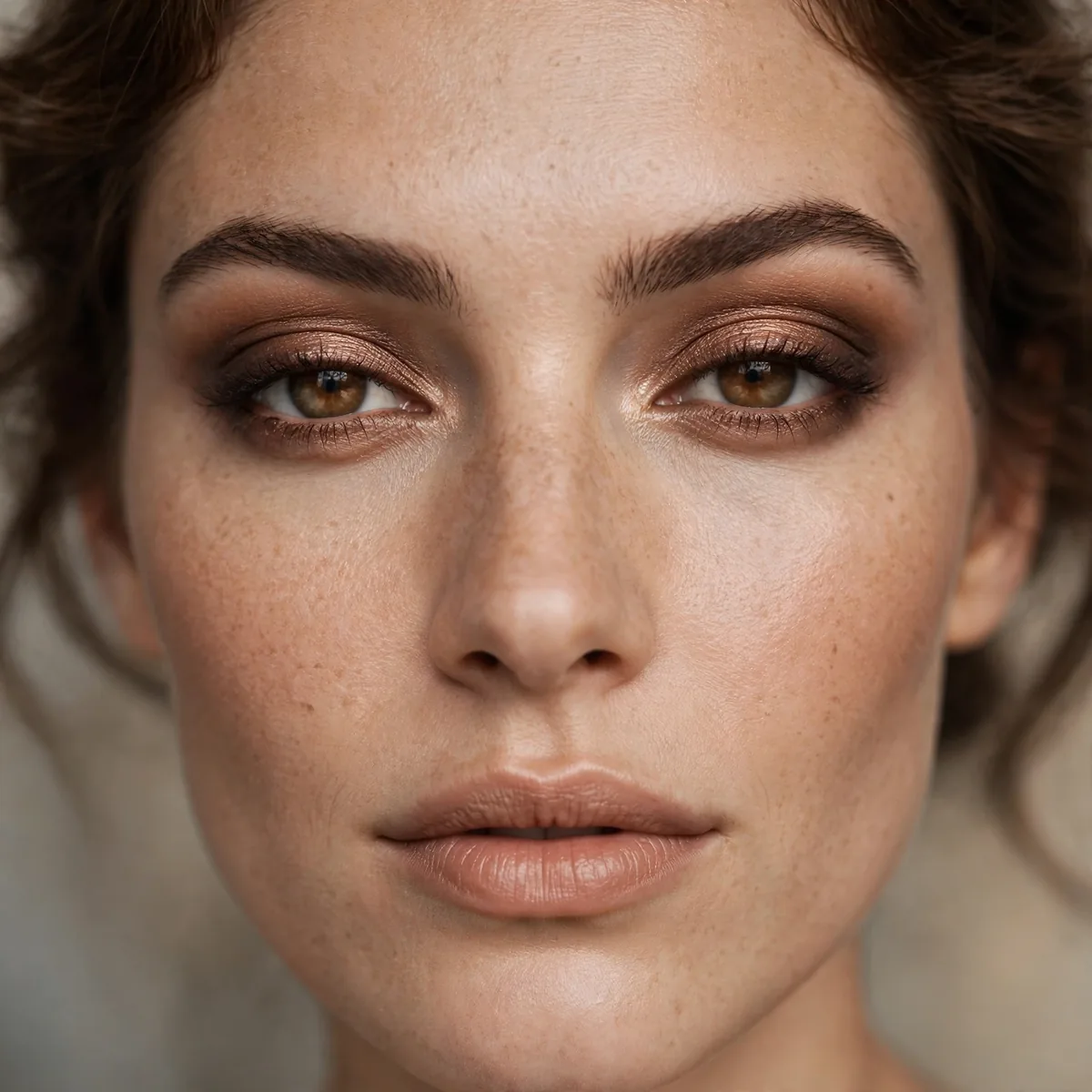 Smoky bronze eyeshadow look