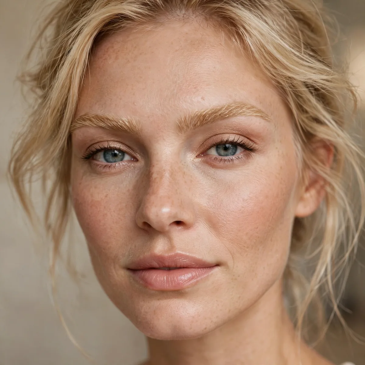 Well-defined eyebrows with blonde hair