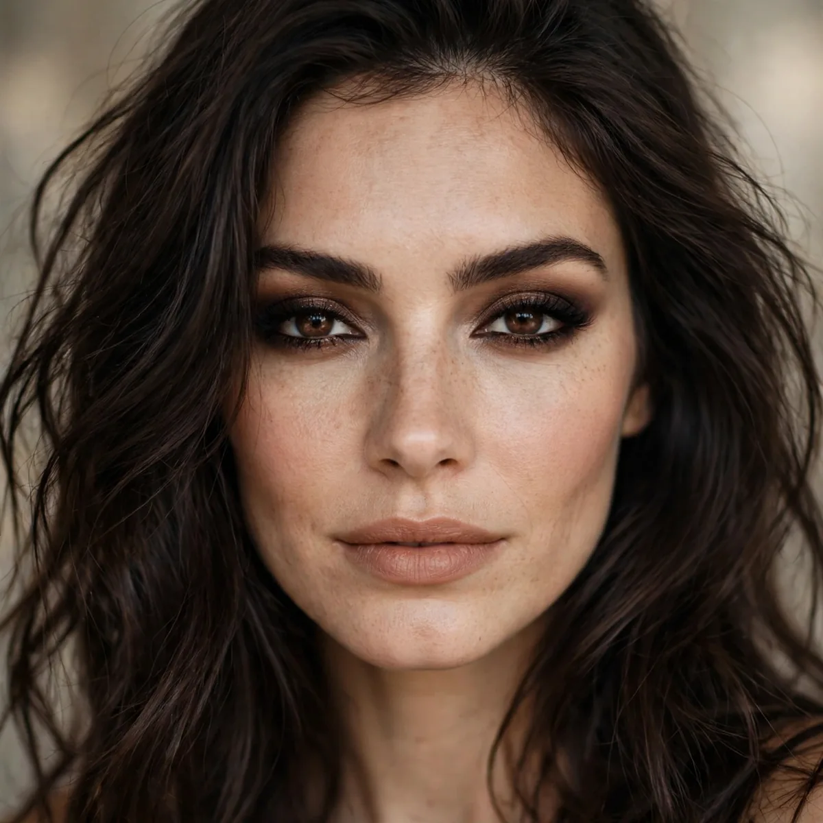 Espresso smoky eye with brunette hair
