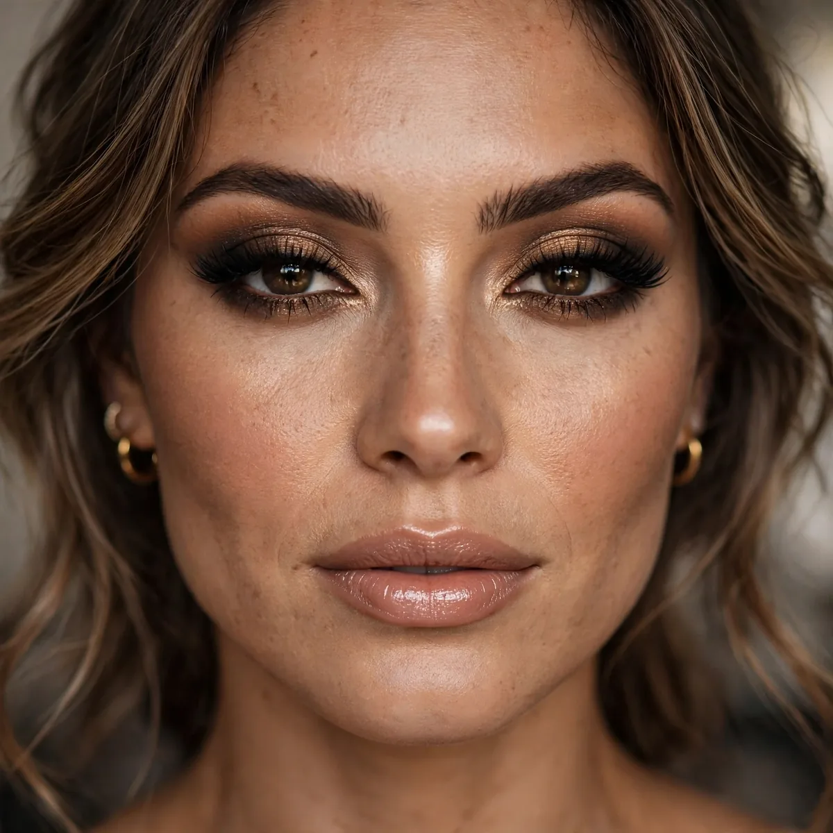Evening glam makeup for photoshoot