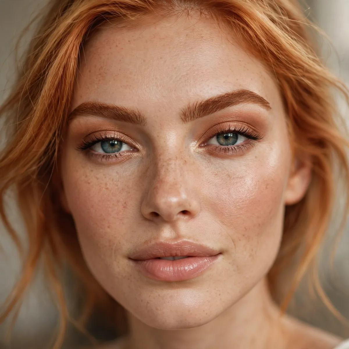 Warm defined brows with strawberry blonde