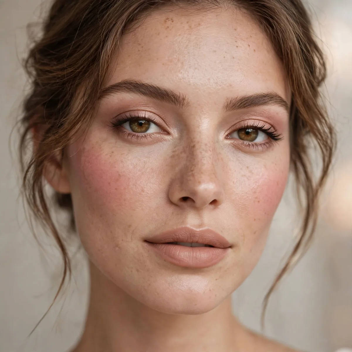 Nude lip elegant Valentine's makeup