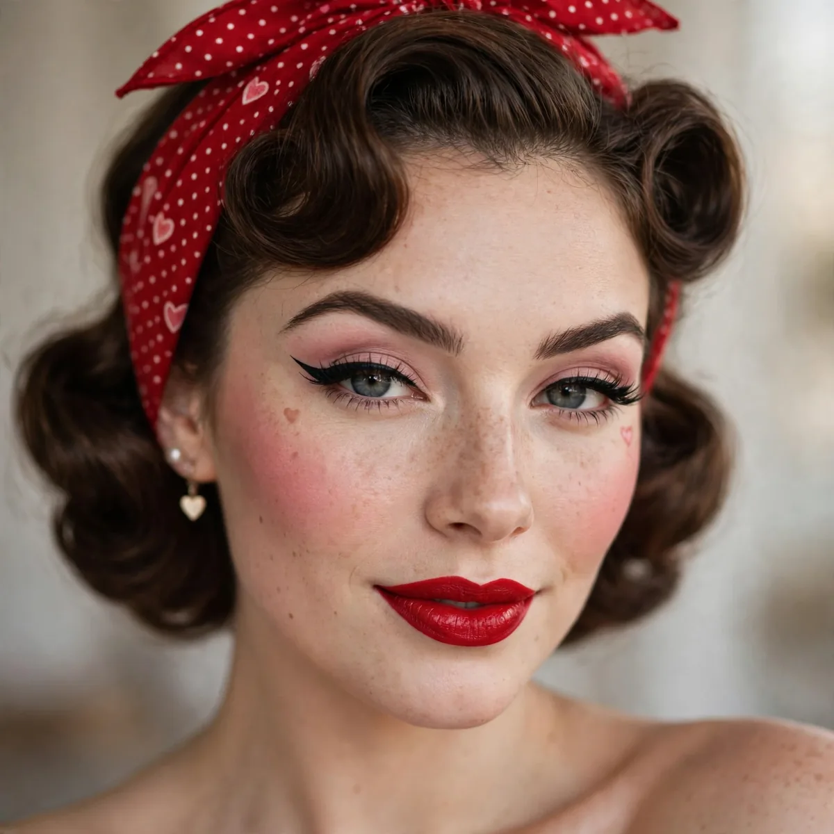 Vintage pin-up Valentine's makeup