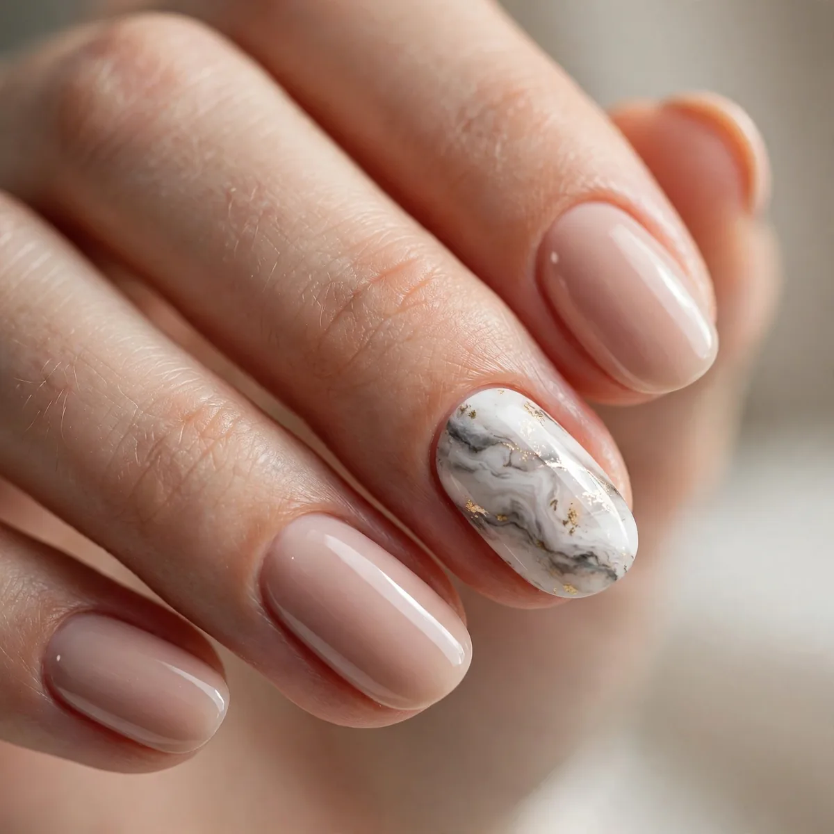 Single marble accent nail