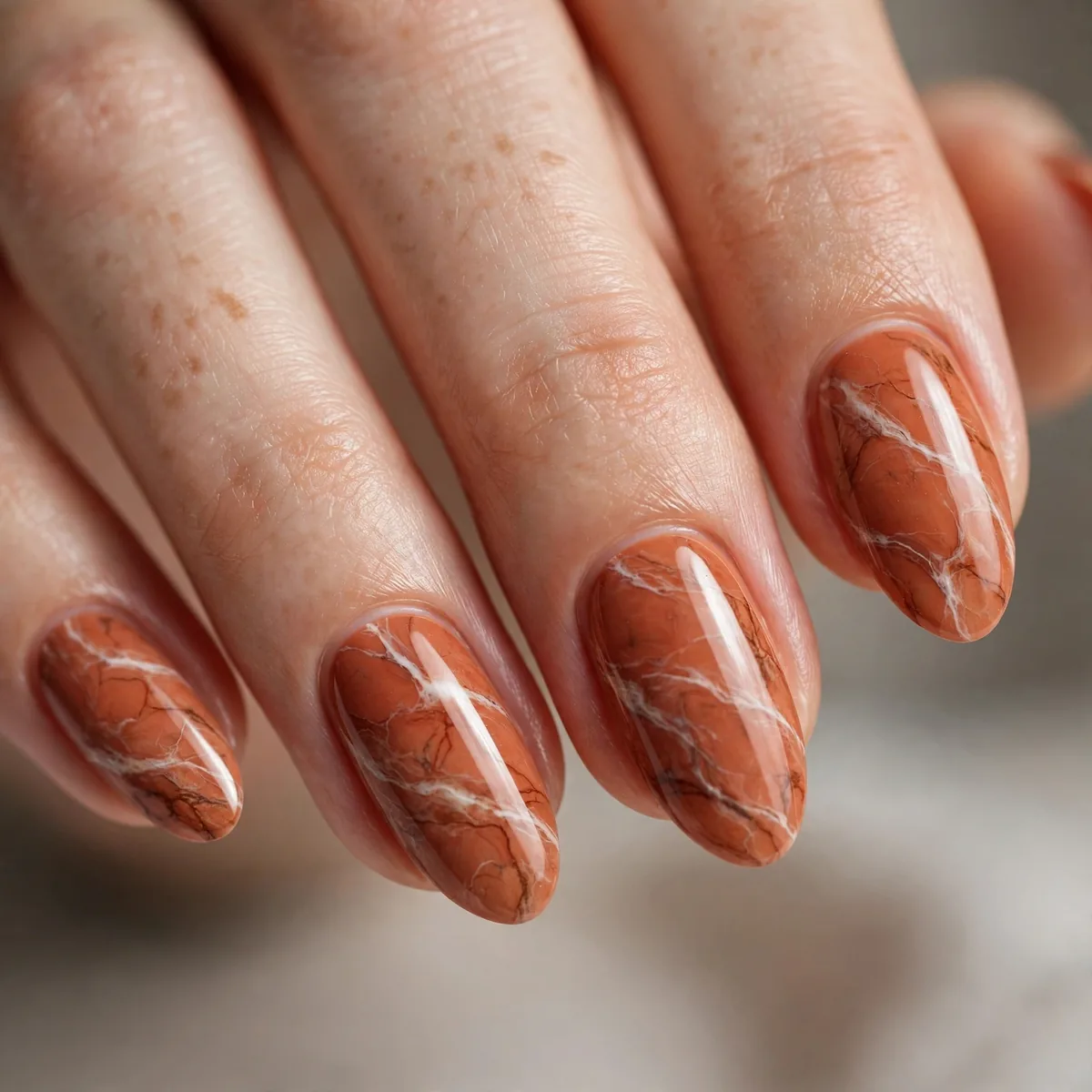 Terracotta marble stone nails