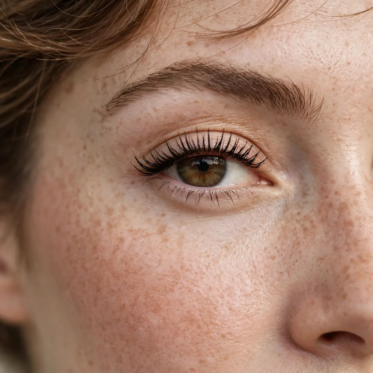 Clean lower lid mascara technique