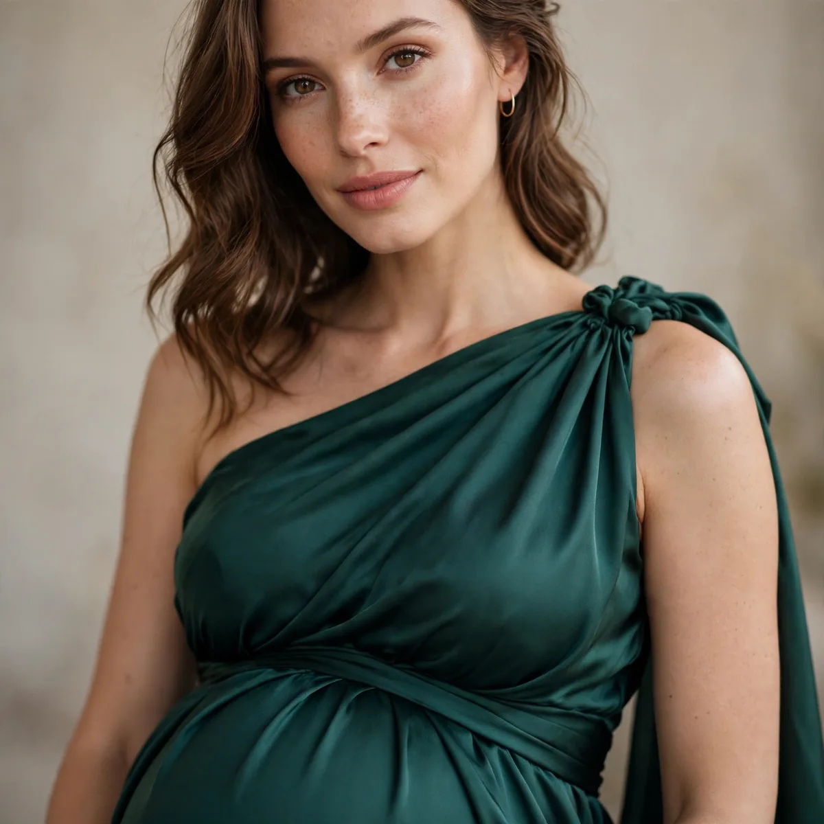 One shoulder maternity gown for formal event