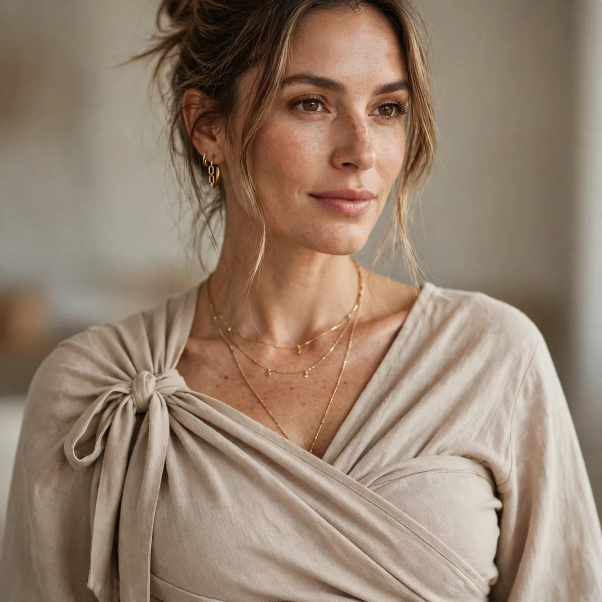Nursing friendly wrap top