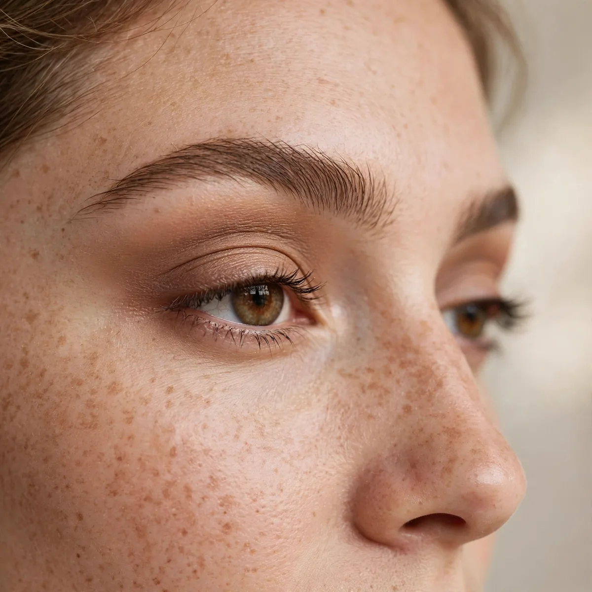 Eyeshadow applied above hooded eye fold