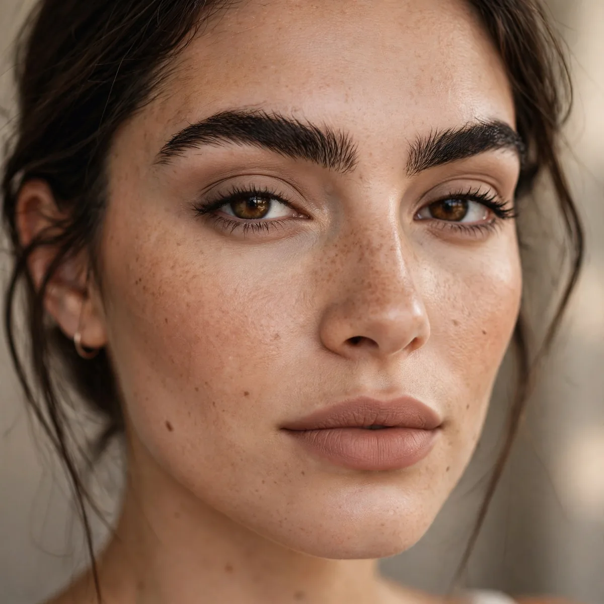Bold brows with matte makeup