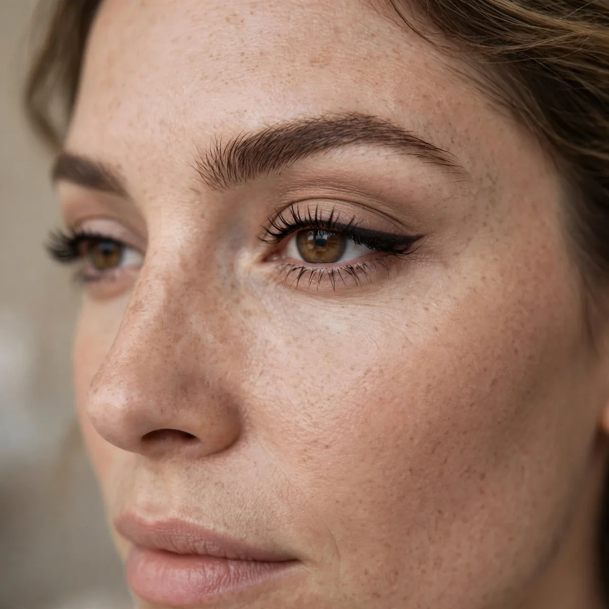 Defined lash line matte look