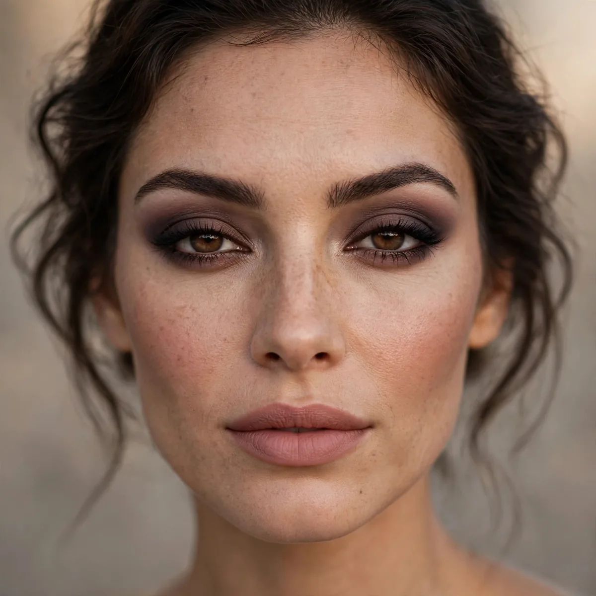 Matte evening dramatic makeup