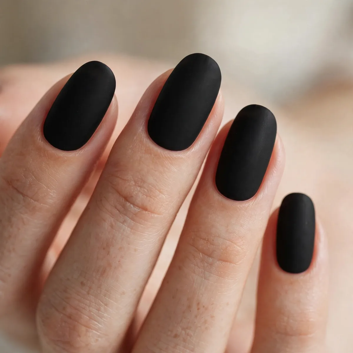 Matte black nail polish