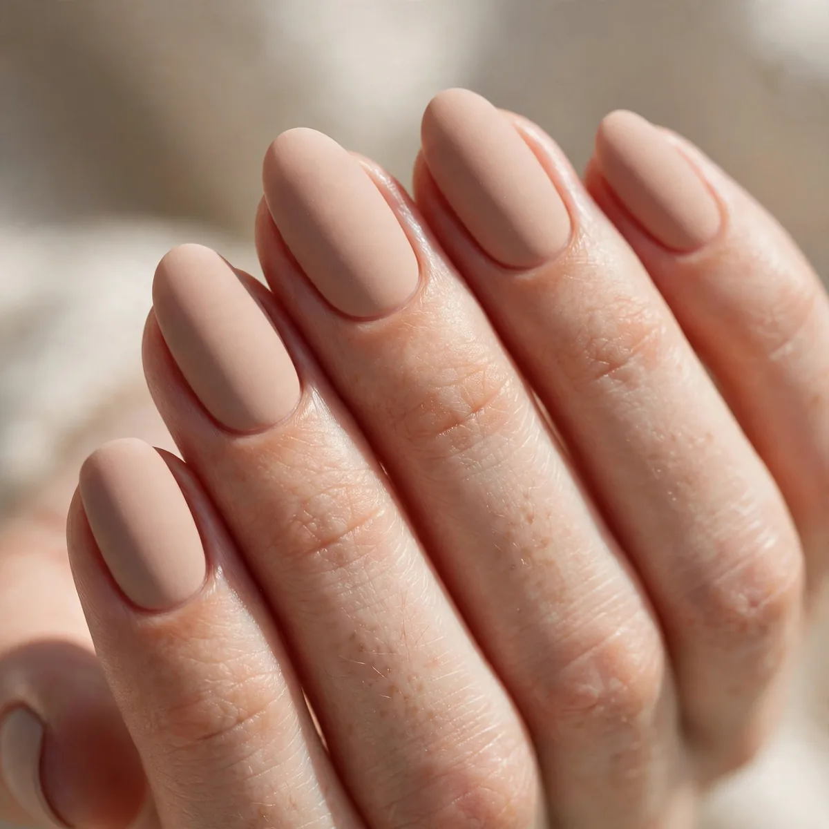 Matte nude nail polish